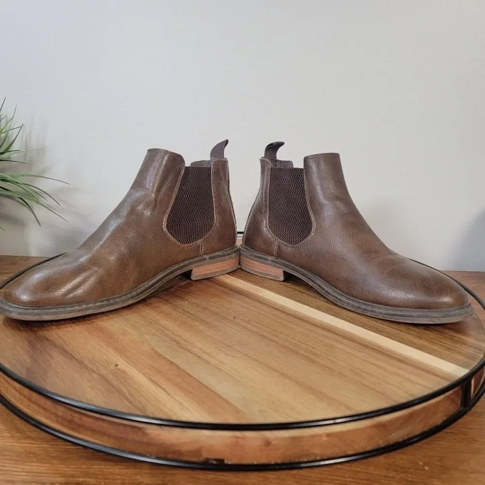 Ashford Hayes Porter Brown Leather Chelsea Boots Slip on Size 4 M